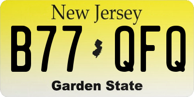NJ license plate B77QFQ