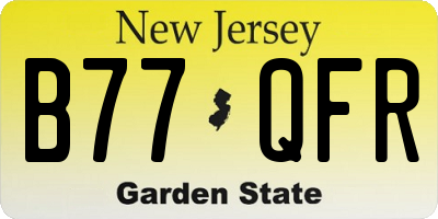 NJ license plate B77QFR