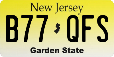 NJ license plate B77QFS