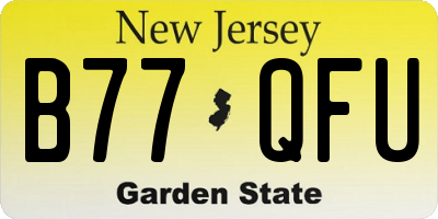 NJ license plate B77QFU