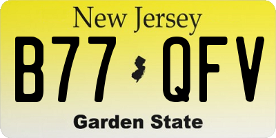 NJ license plate B77QFV