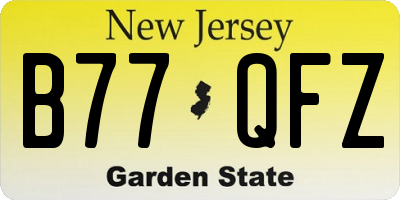 NJ license plate B77QFZ