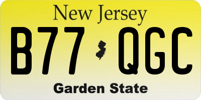 NJ license plate B77QGC