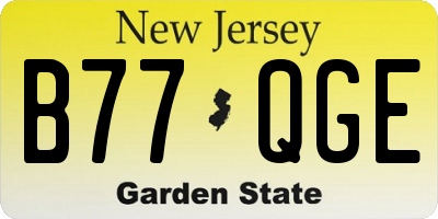 NJ license plate B77QGE