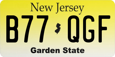 NJ license plate B77QGF