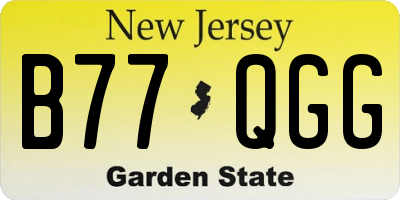 NJ license plate B77QGG