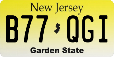 NJ license plate B77QGI