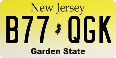 NJ license plate B77QGK