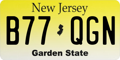NJ license plate B77QGN