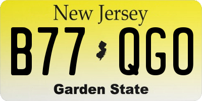 NJ license plate B77QGO