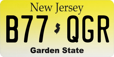 NJ license plate B77QGR