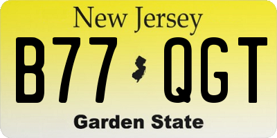 NJ license plate B77QGT