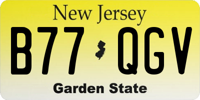NJ license plate B77QGV