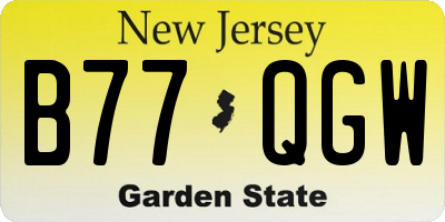 NJ license plate B77QGW