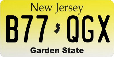 NJ license plate B77QGX