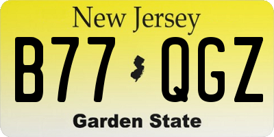 NJ license plate B77QGZ