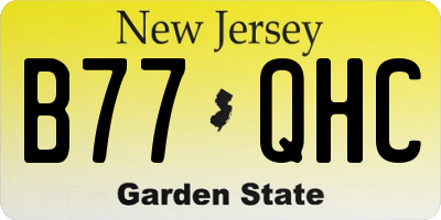 NJ license plate B77QHC
