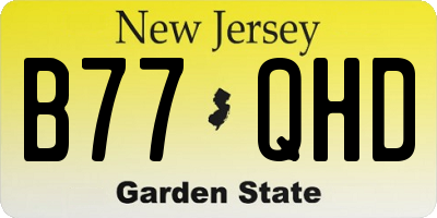 NJ license plate B77QHD