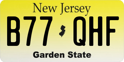 NJ license plate B77QHF