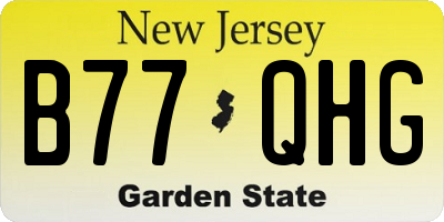 NJ license plate B77QHG