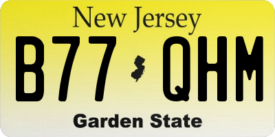 NJ license plate B77QHM