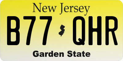 NJ license plate B77QHR
