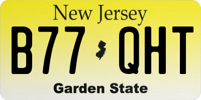 NJ license plate B77QHT