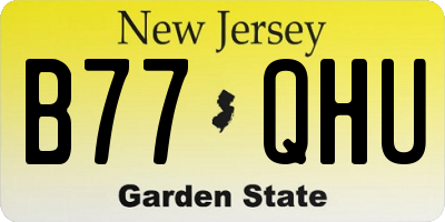 NJ license plate B77QHU