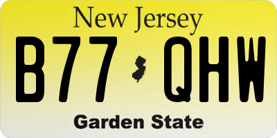 NJ license plate B77QHW