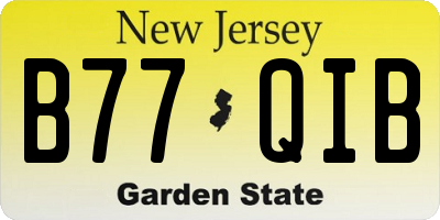 NJ license plate B77QIB