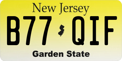 NJ license plate B77QIF