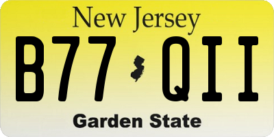 NJ license plate B77QII