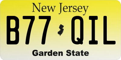 NJ license plate B77QIL