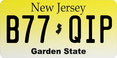 NJ license plate B77QIP