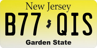 NJ license plate B77QIS