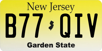 NJ license plate B77QIV
