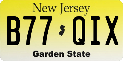 NJ license plate B77QIX