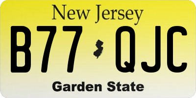 NJ license plate B77QJC
