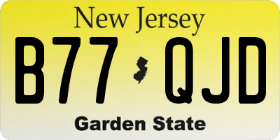 NJ license plate B77QJD