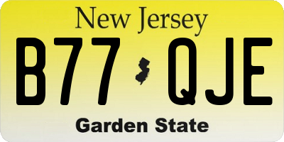 NJ license plate B77QJE