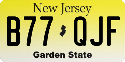 NJ license plate B77QJF