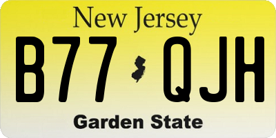 NJ license plate B77QJH