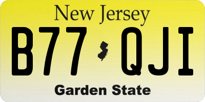 NJ license plate B77QJI