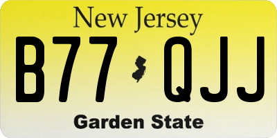 NJ license plate B77QJJ