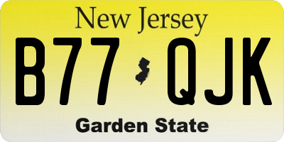 NJ license plate B77QJK