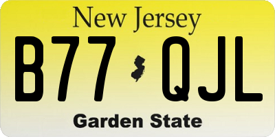 NJ license plate B77QJL