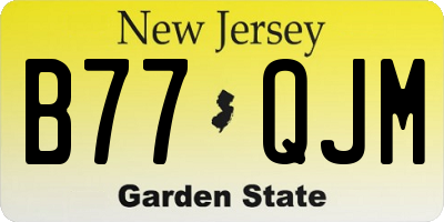 NJ license plate B77QJM