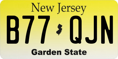 NJ license plate B77QJN