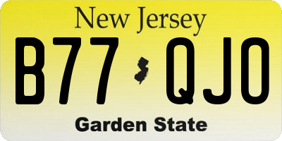 NJ license plate B77QJO