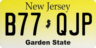NJ license plate B77QJP